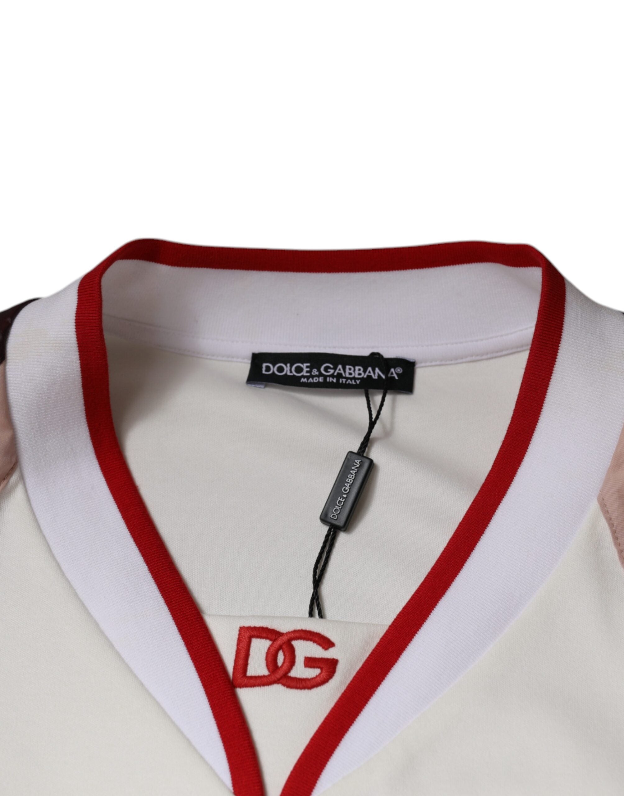 Multicolor Logo Jersey Cotton V-neck T-shirt - ventzia