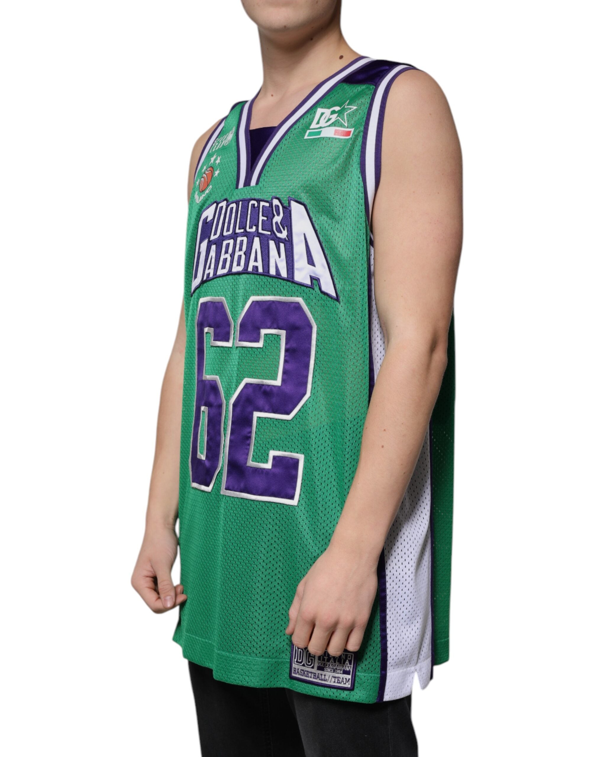 Green Polyester Jersey Sleeveless T-shirt - ventzia