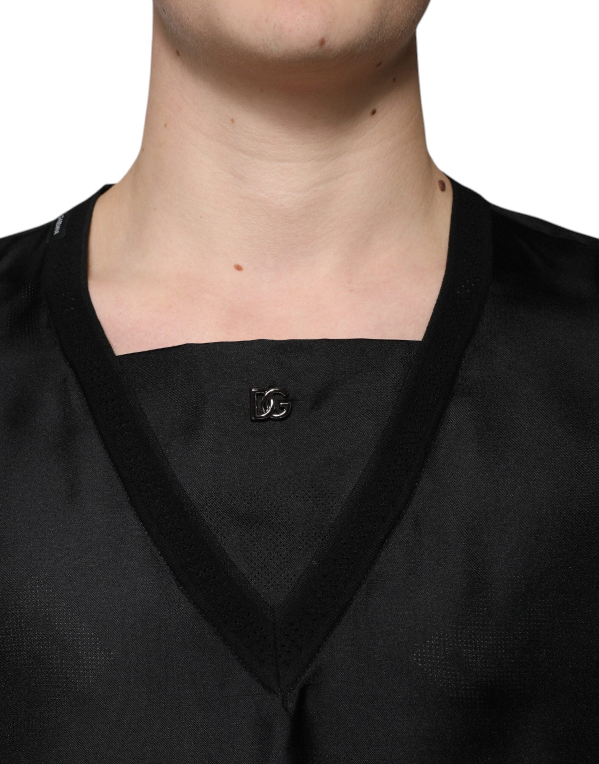 Black Cotton Square Neck Short Sleeve T-shirt - ventzia