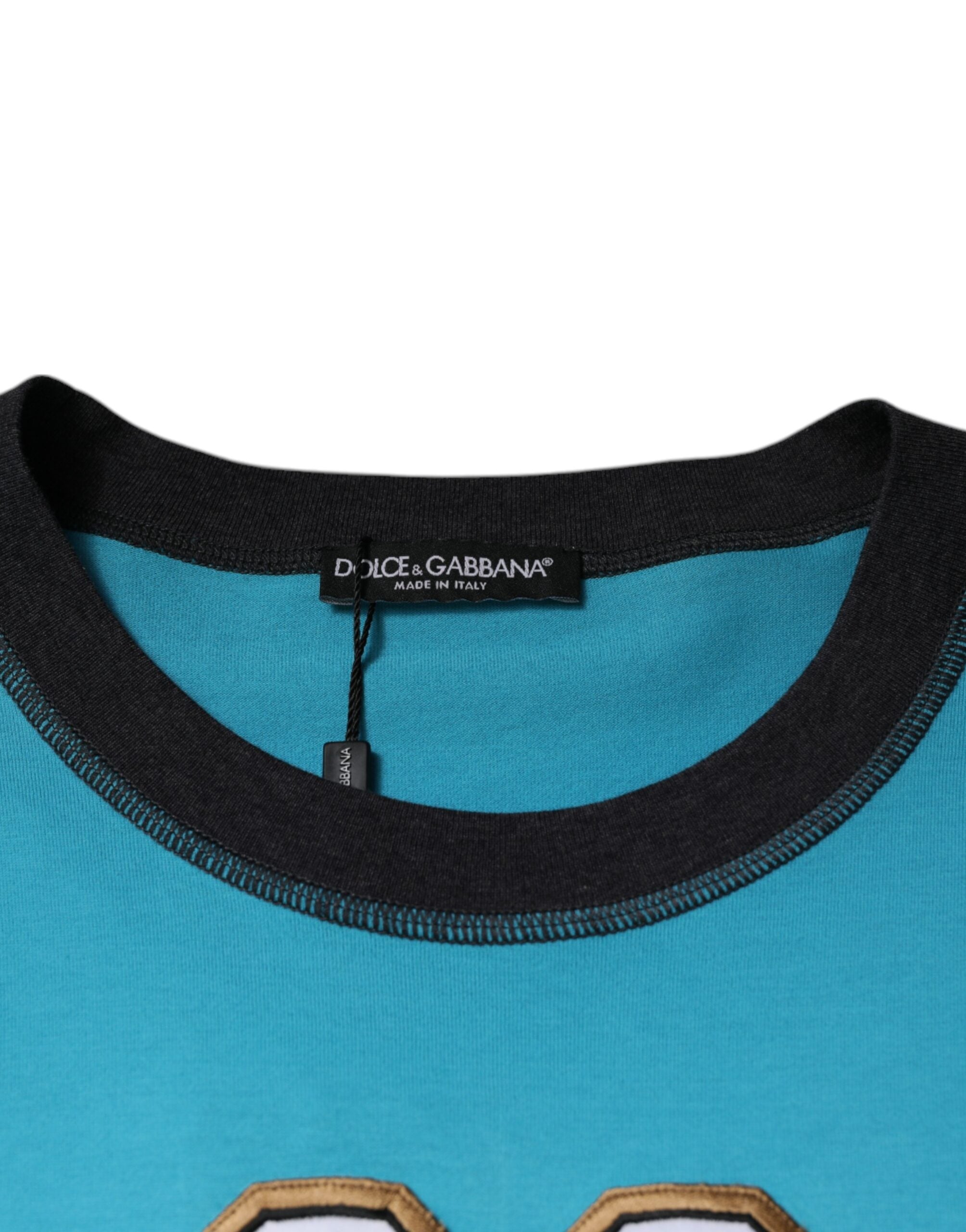 Blue Logo Crew Neck Short Sleeves T-shirt - ventzia