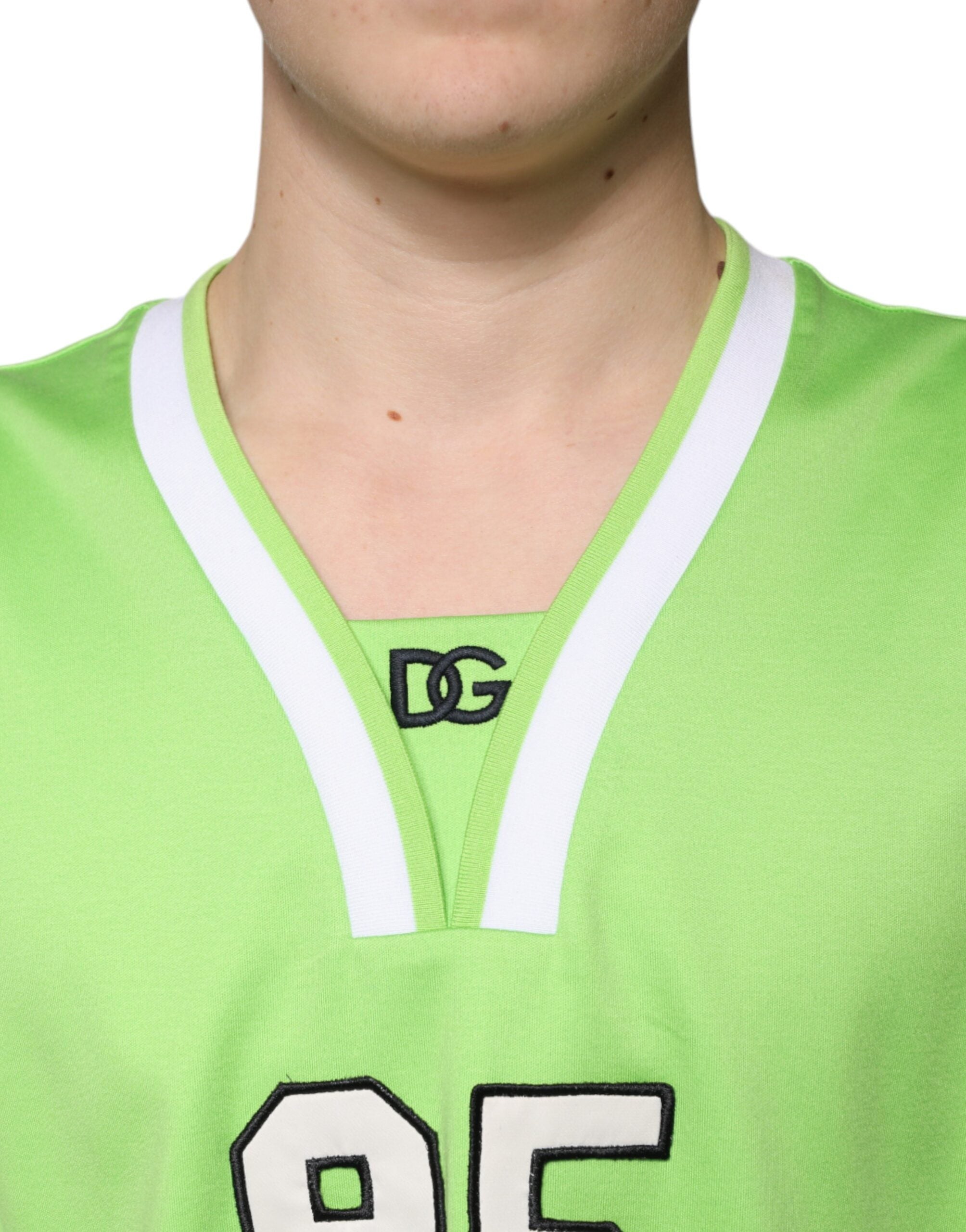 Green Polyester Jersey Sleeveless T-shirt - ventzia