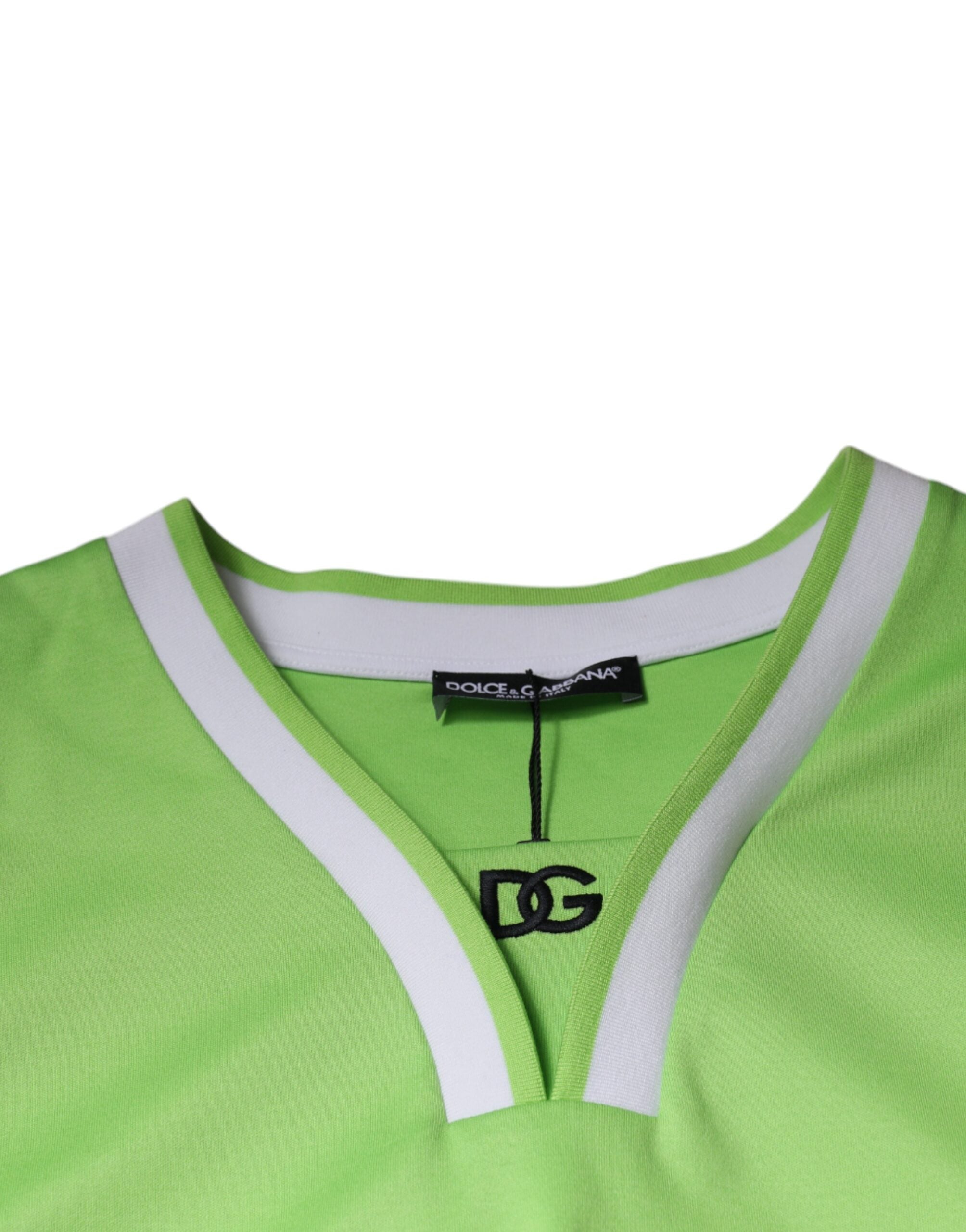 Green Polyester Jersey Sleeveless T-shirt - ventzia