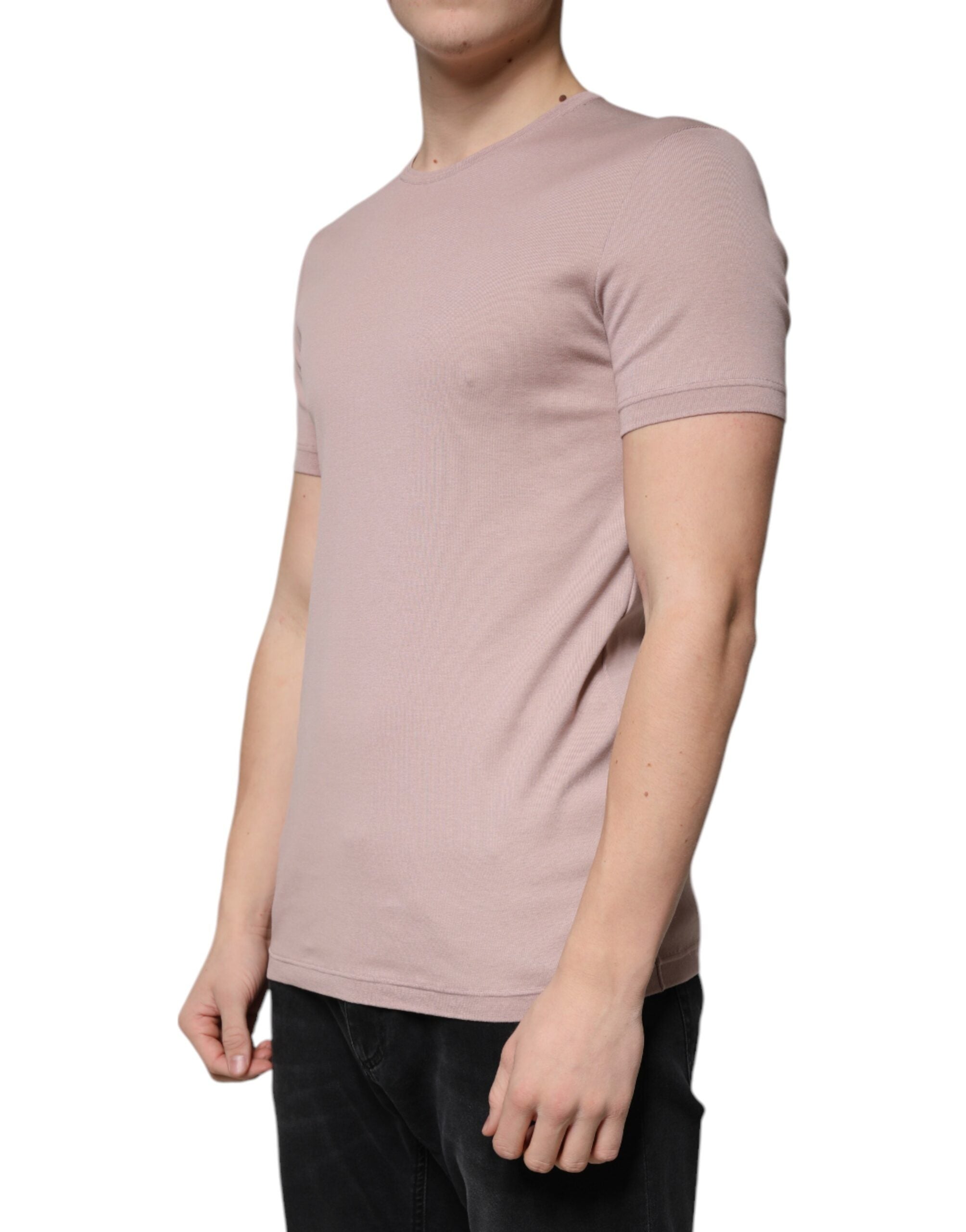 Brown Cotton Short Sleeves Round Neck T-shirt - ventzia