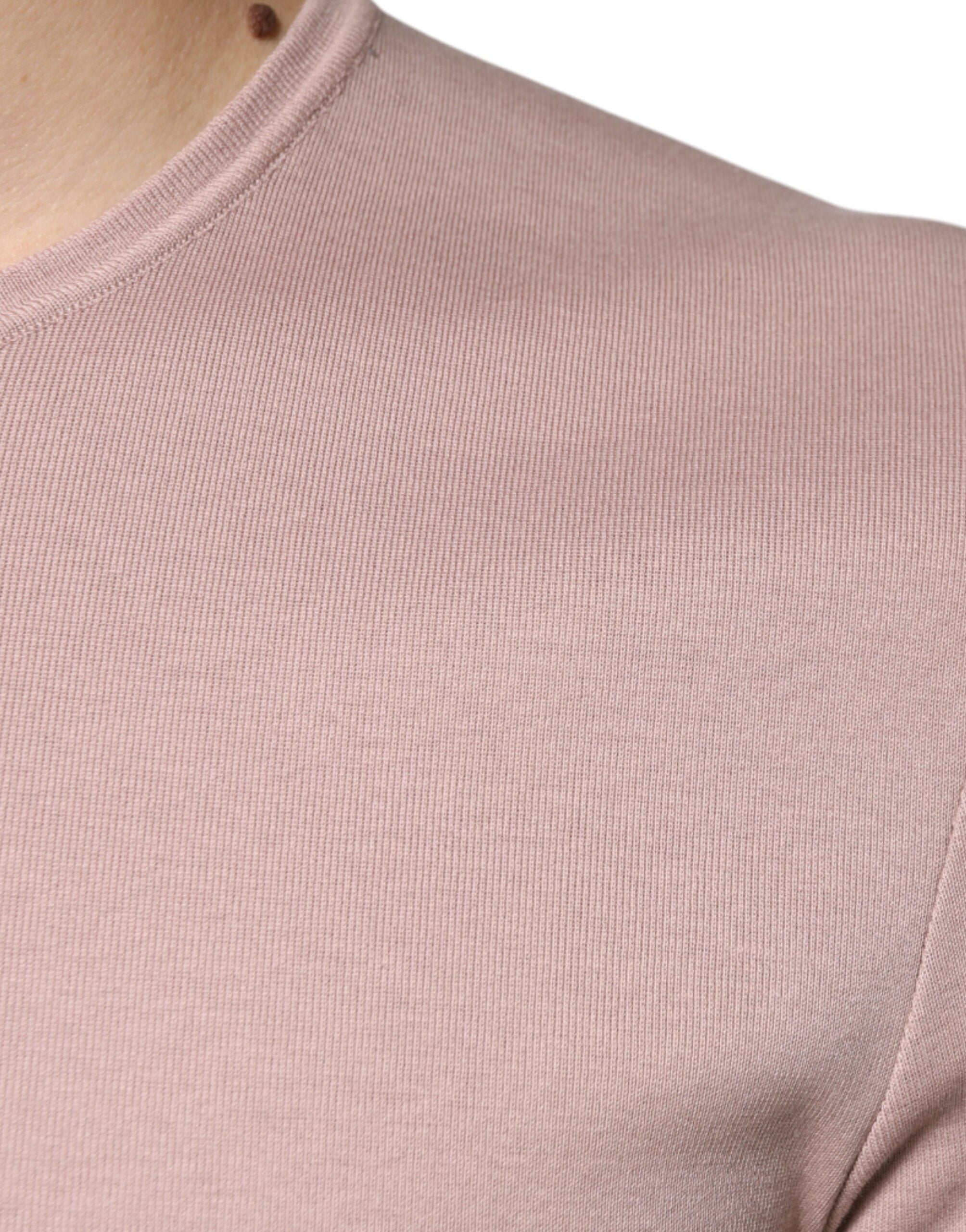 Brown Cotton Short Sleeves Round Neck T-shirt - ventzia