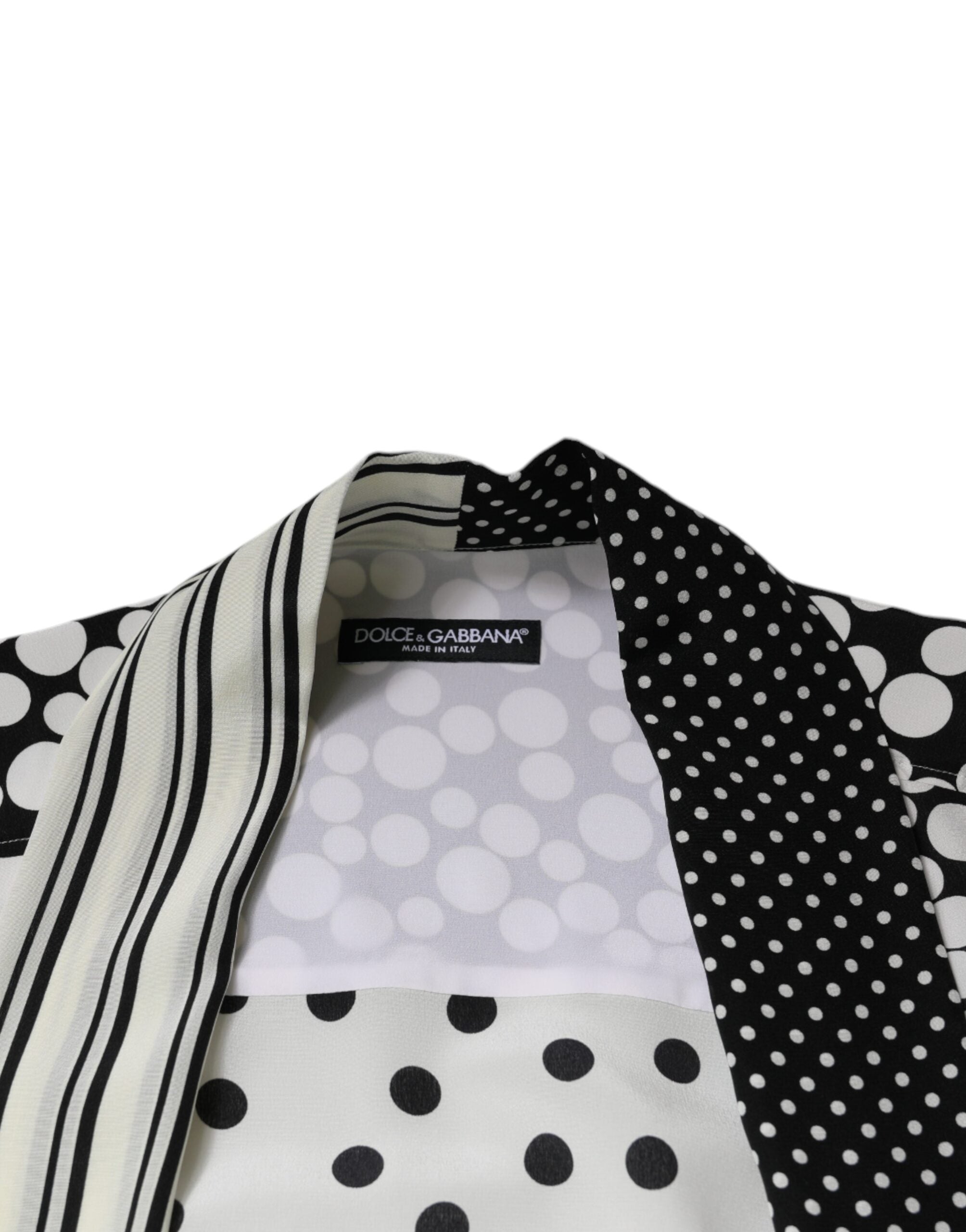 Black White Polka Dots Silk Men Casual Shirt - ventzia
