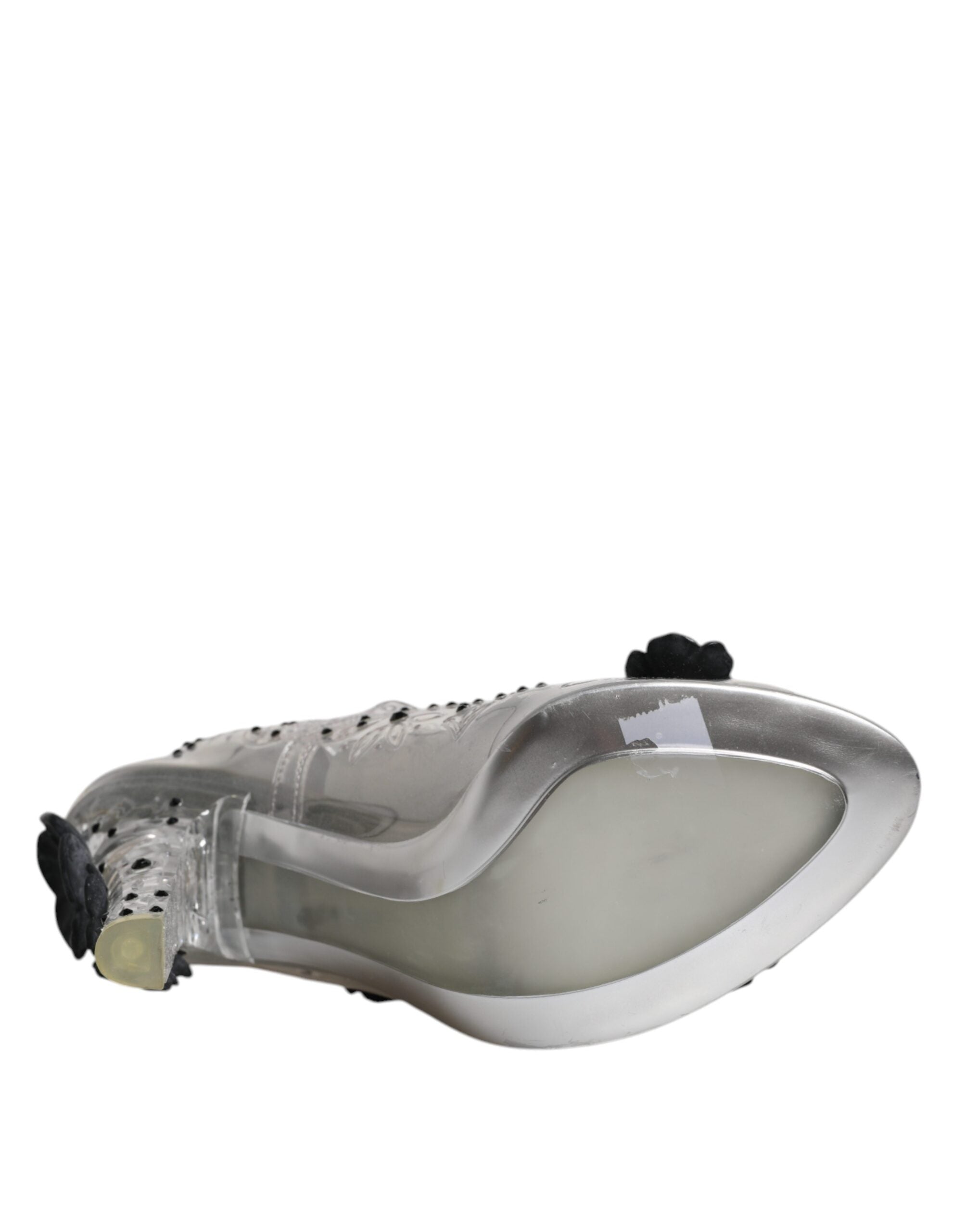 Clear Floral Crystal CINDERELLA Heels Shoes - ventzia