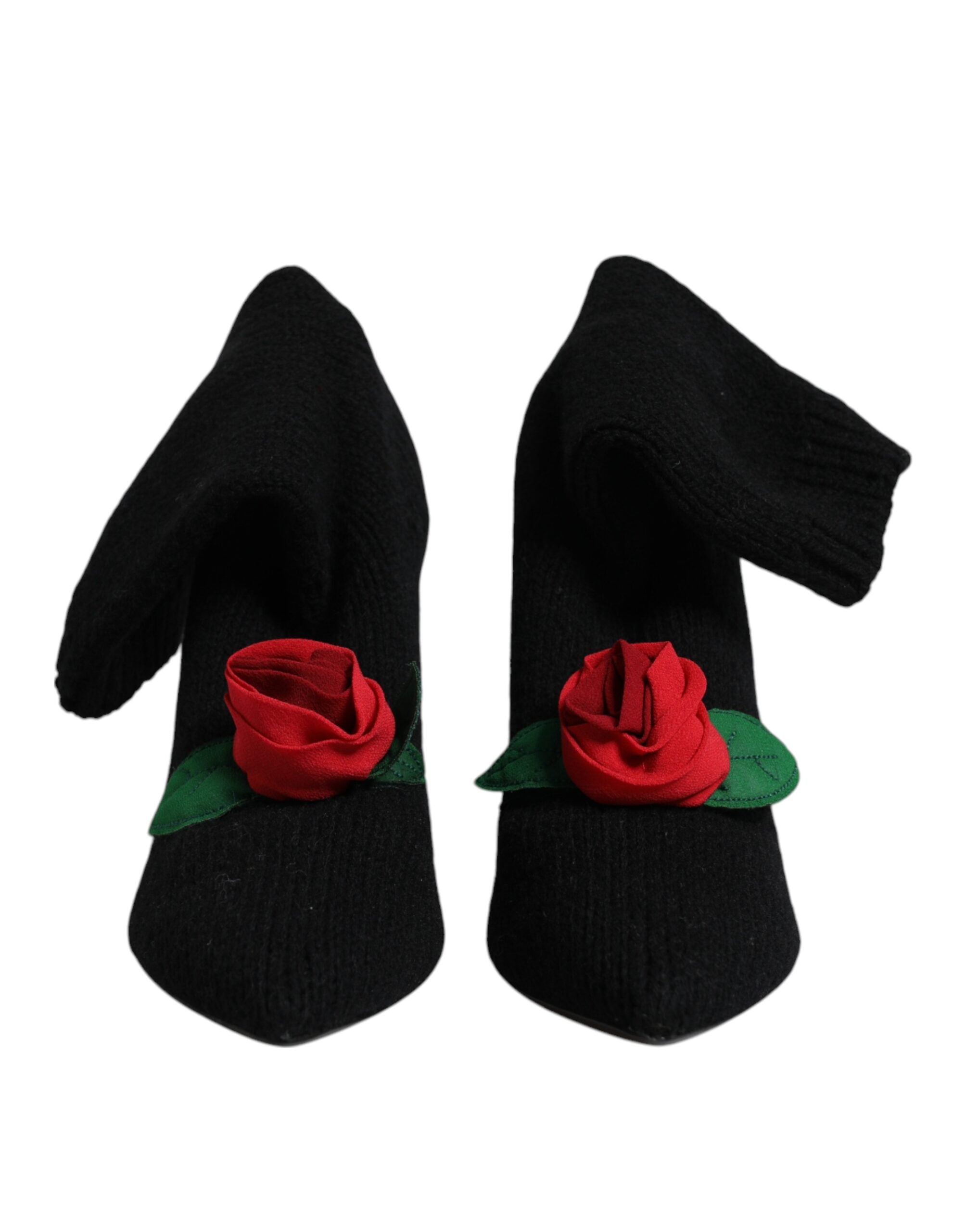 Black Stiletto Heels Mid Calf Boots Shoes - ventzia