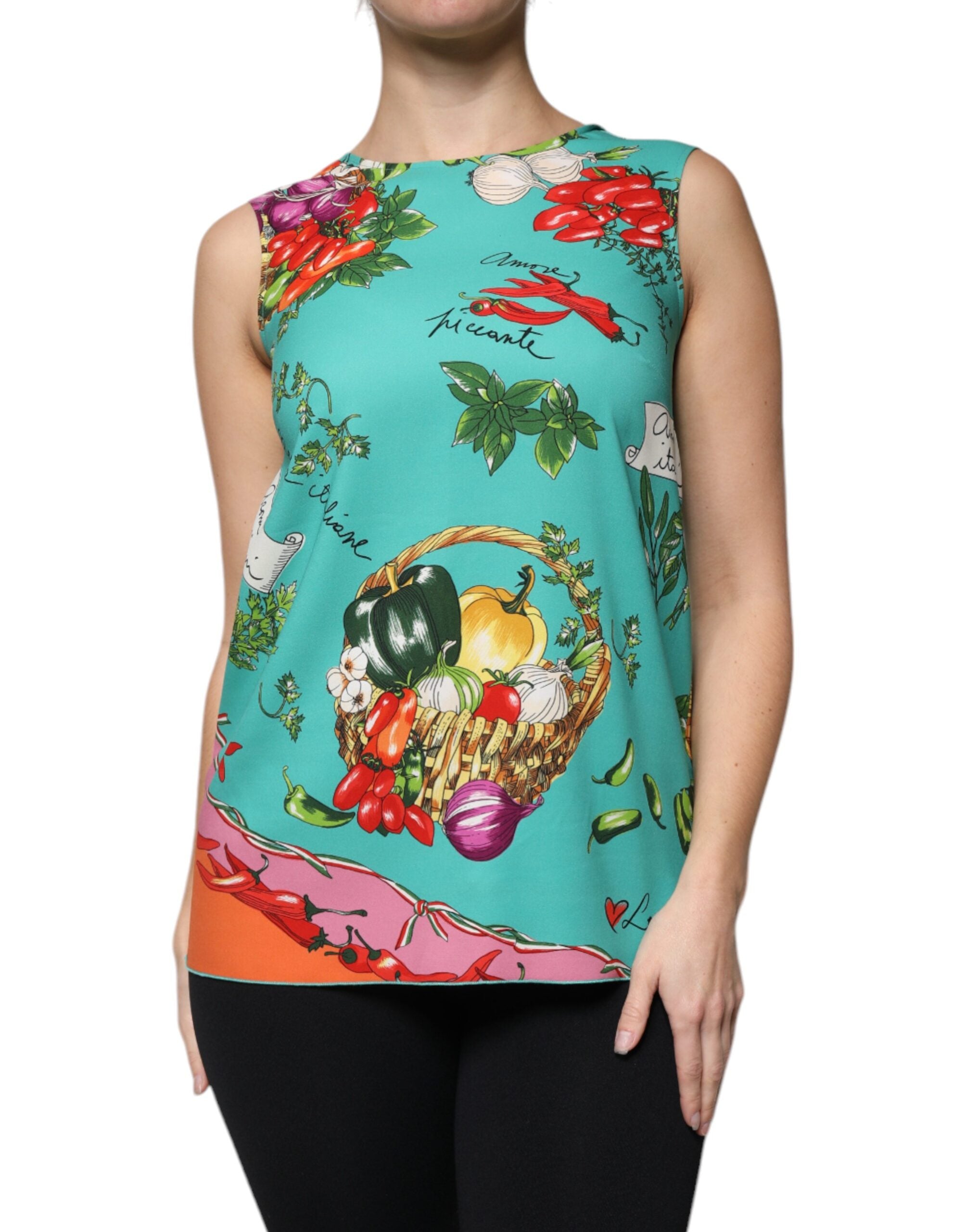 Multicolor Vegetables Sleeveless Tank Top - ventzia