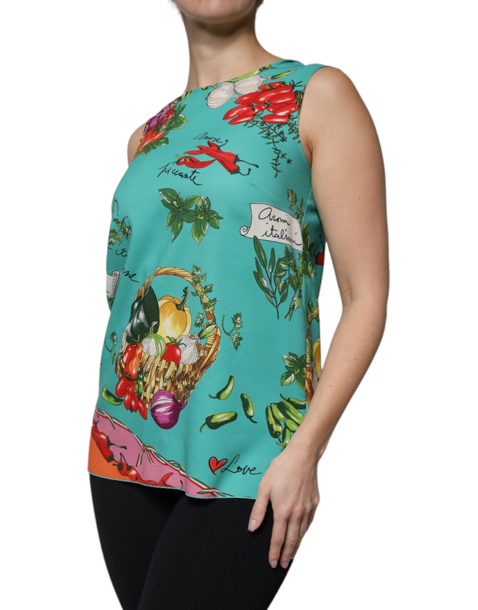 Multicolor Vegetables Sleeveless Tank Top - ventzia