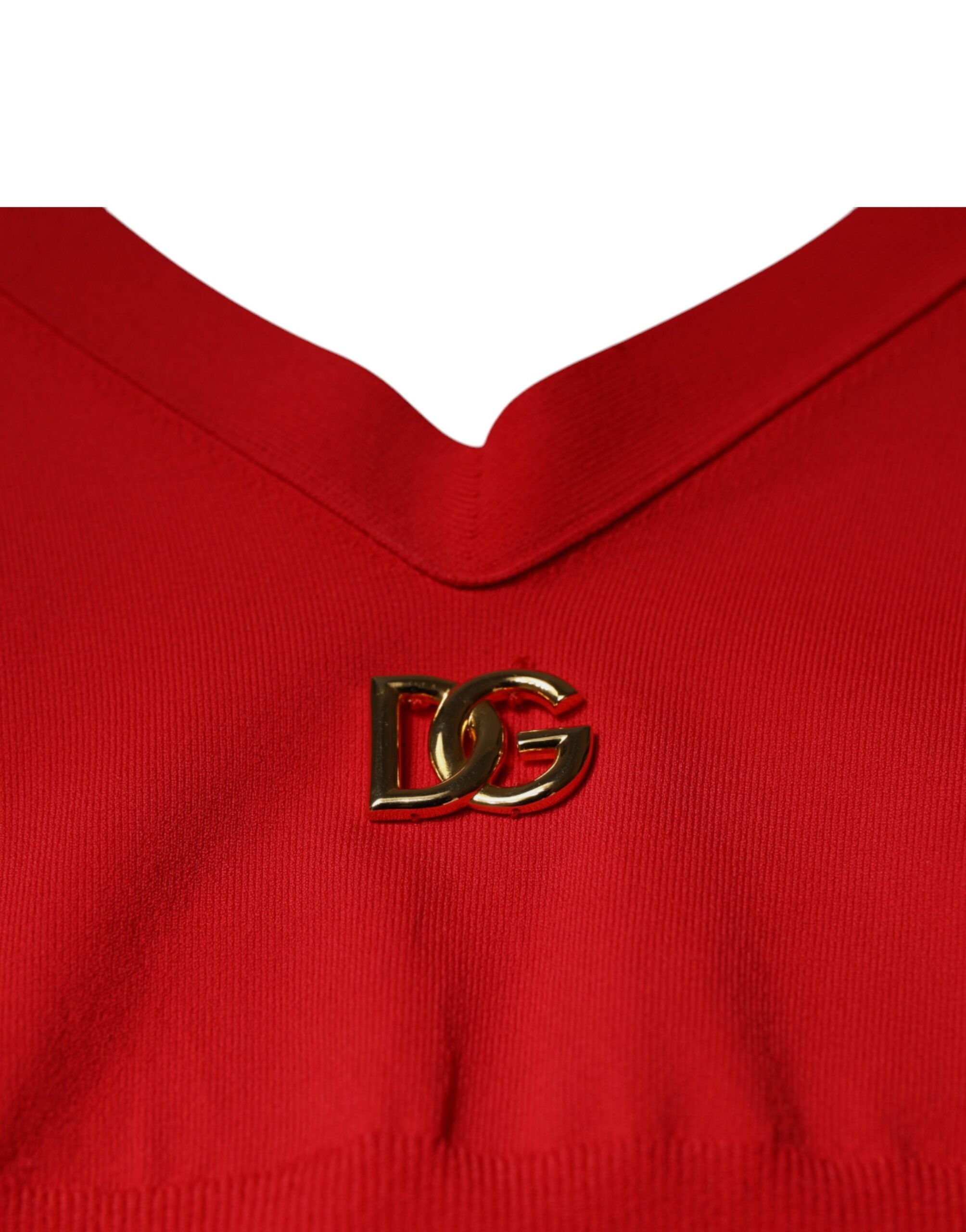 Red Viscose Sleeveless Halter Cropped Tank Top - ventzia