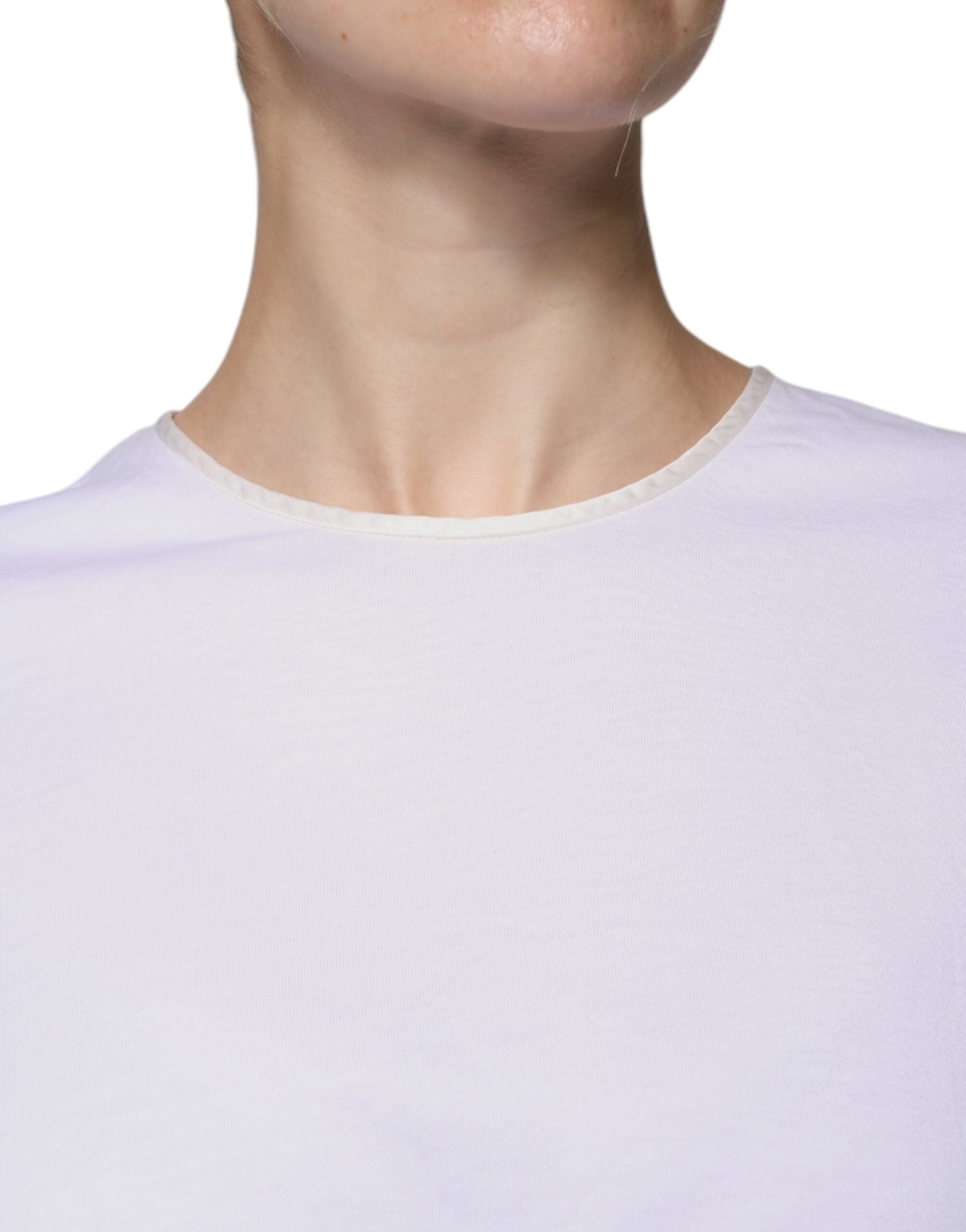 White Cotton Silk Round Neck Wrap Blouse Top - ventzia