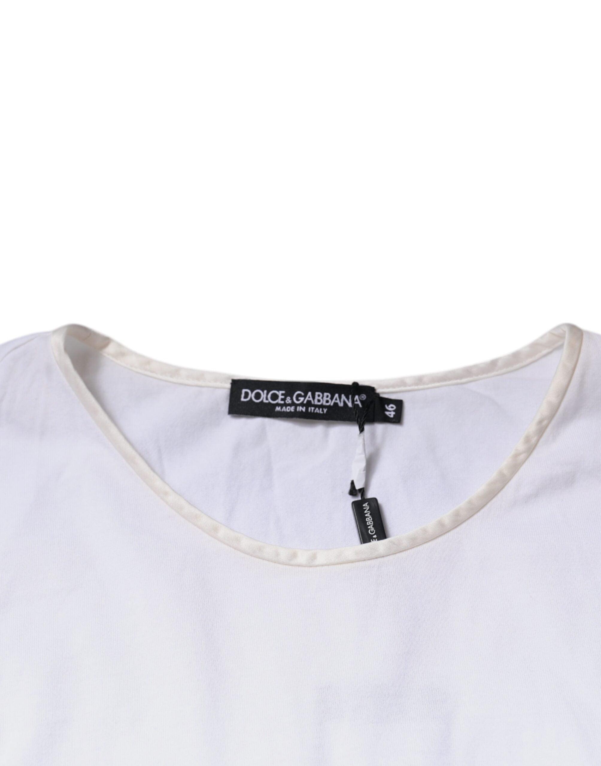 White Cotton Silk Round Neck Wrap Blouse Top - ventzia