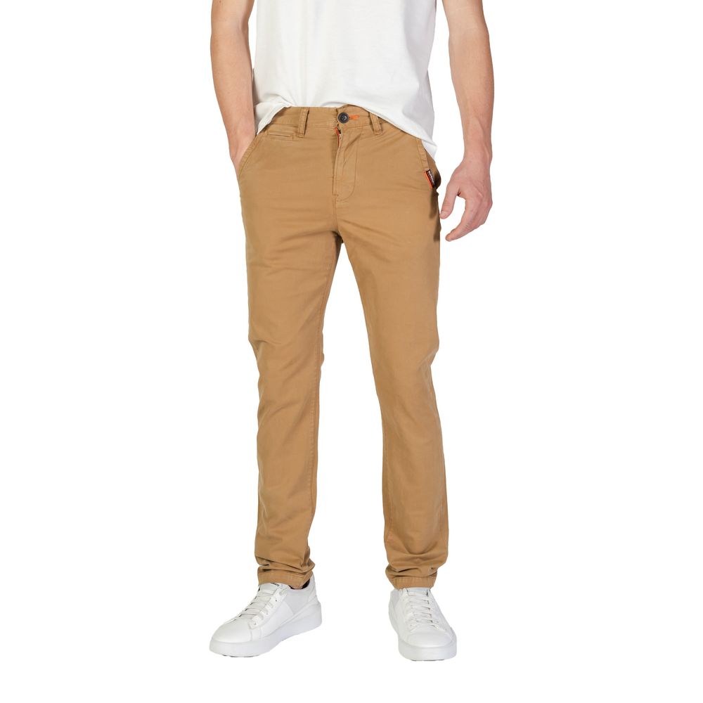 Beige Cotton Skinny Pant - ventzia