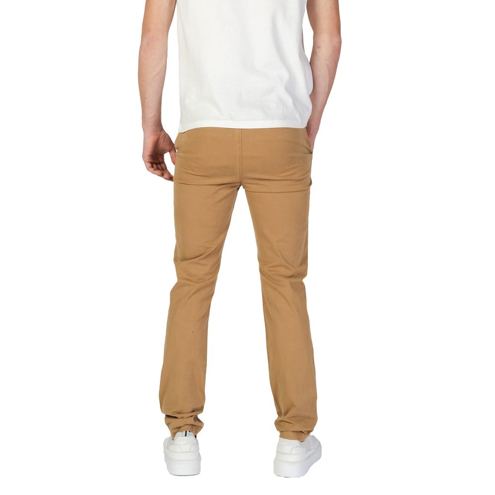 Beige Cotton Skinny Pant - ventzia