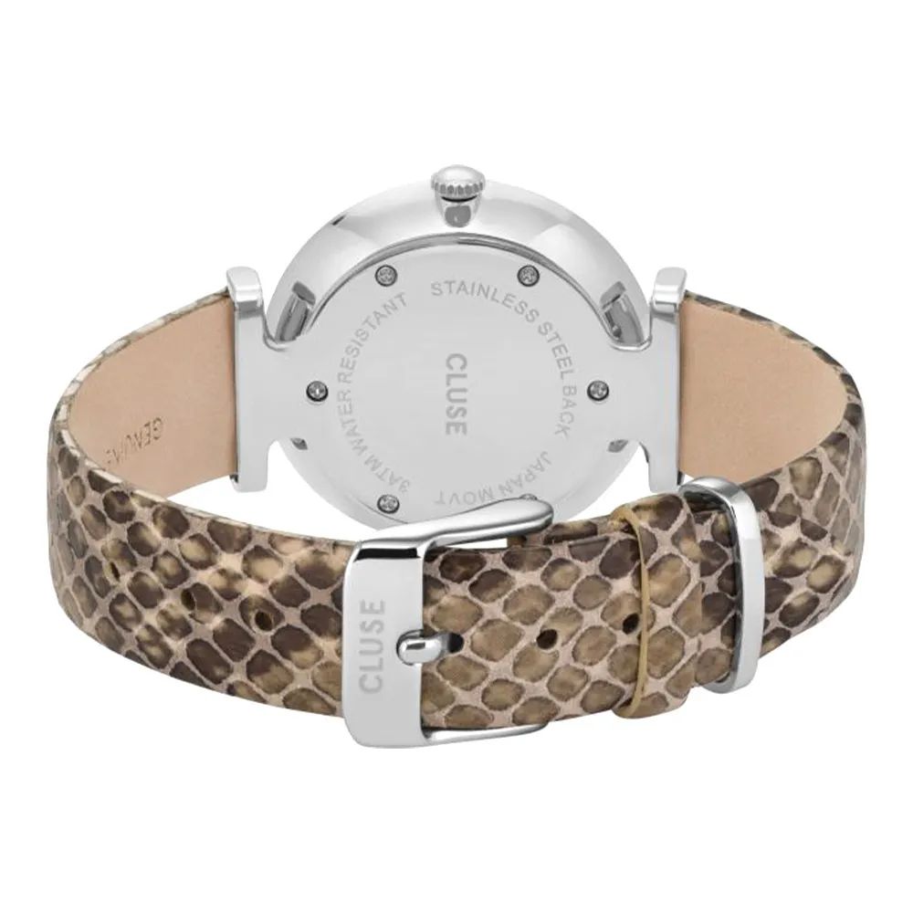Beige Leather Dress Watch - ventzia