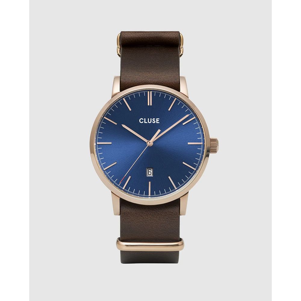 Brown Leather Dress Watch - ventzia