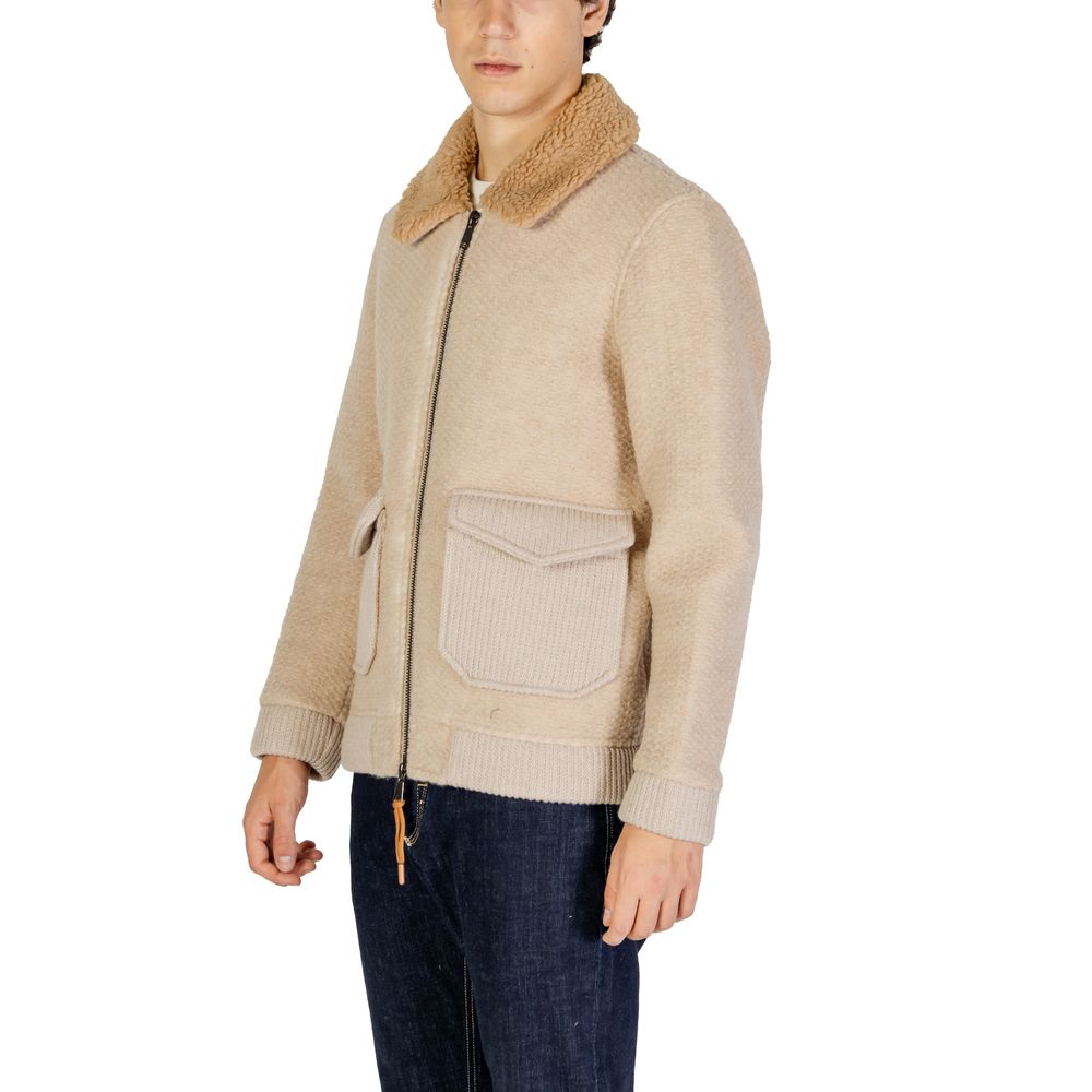 Beige Polyester Jackets & Coat - ventzia