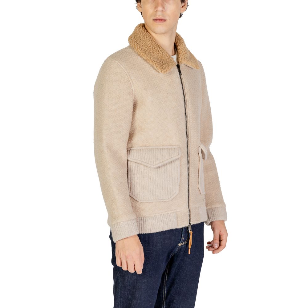 Beige Polyester Jackets & Coat - ventzia