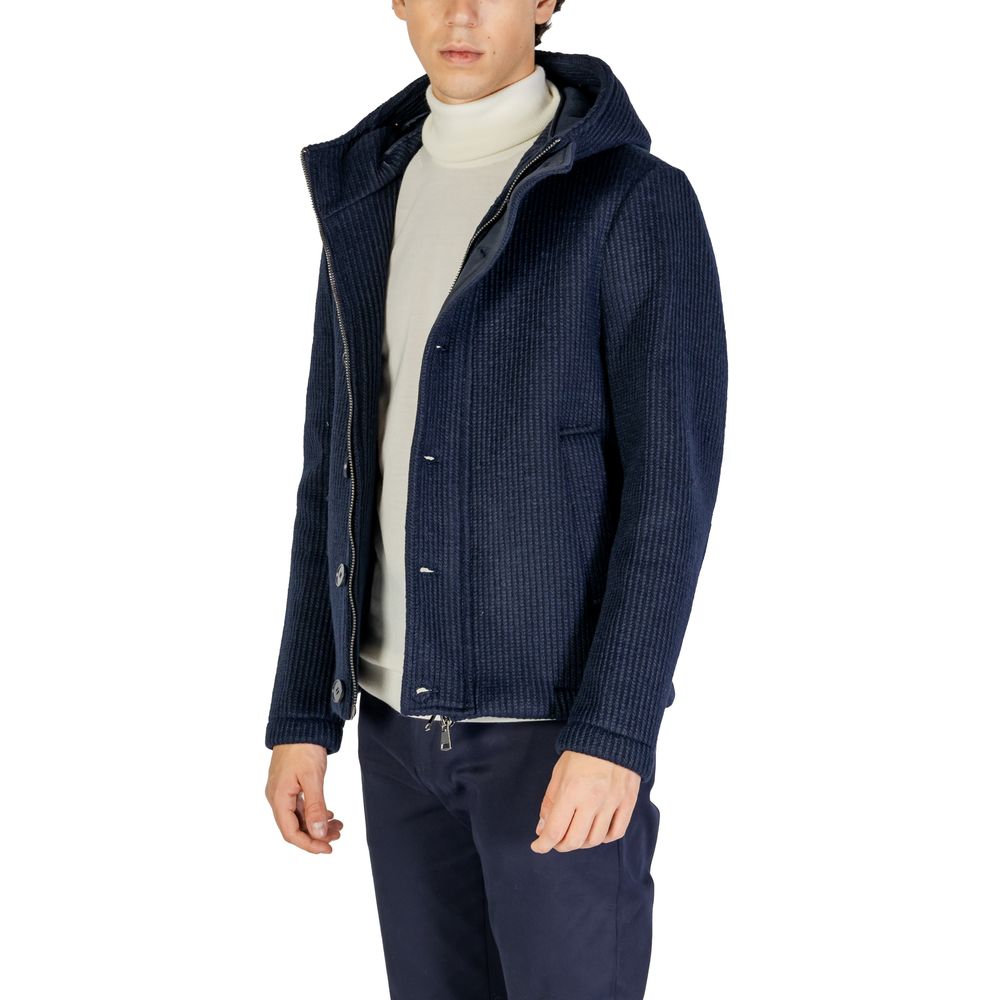 Blue Polyester Jackets & Coat - ventzia