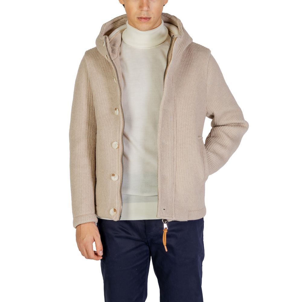 Beige Polyester Jackets & Coat - ventzia
