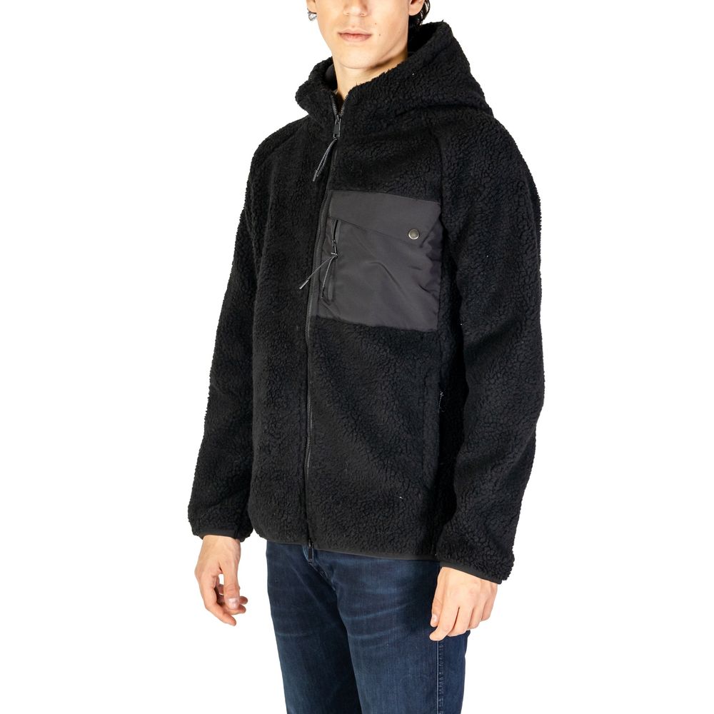 Black Polyester Jackets & Coat - ventzia
