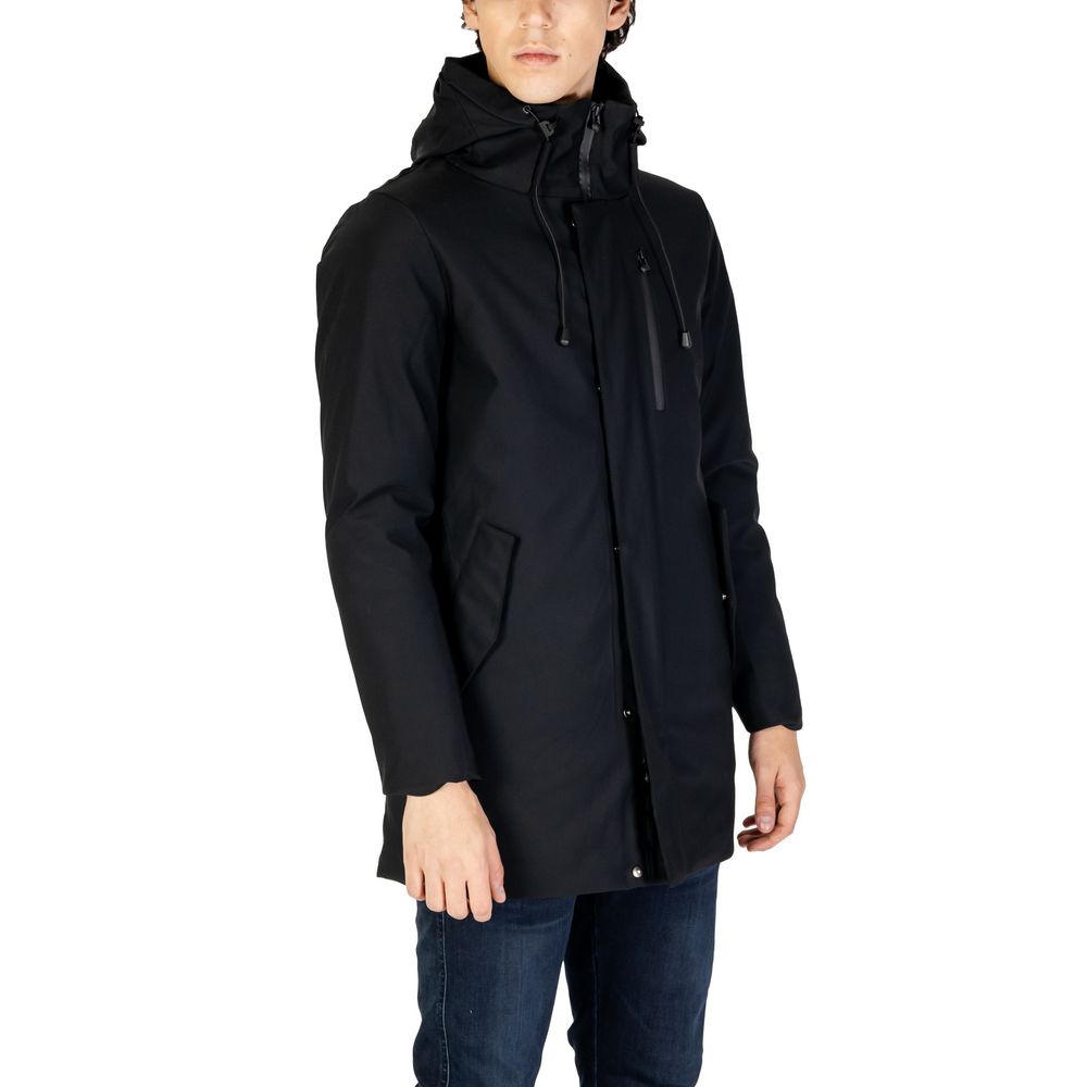 Black Nylon Jackets & Coat - ventzia