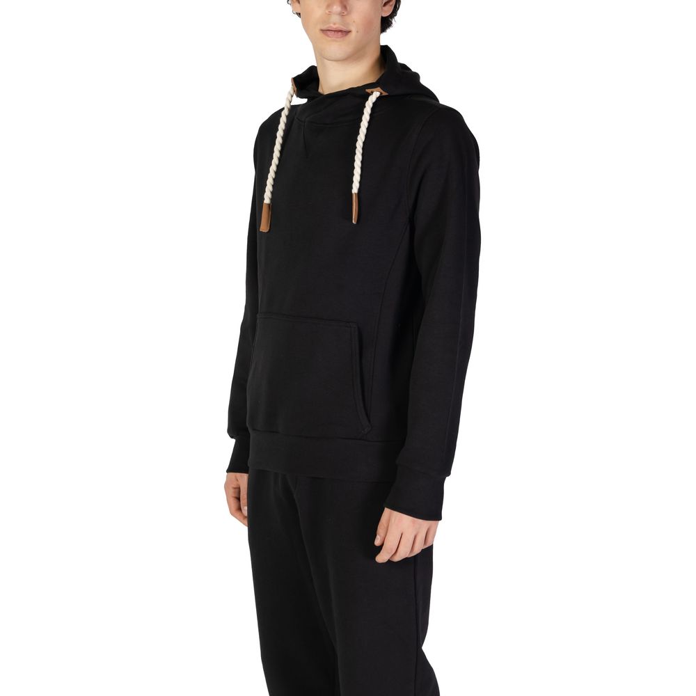 Black Cotton Hoody - ventzia