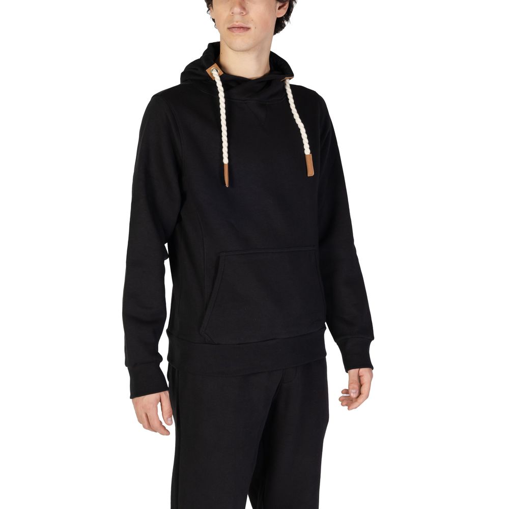 Black Cotton Hoody - ventzia