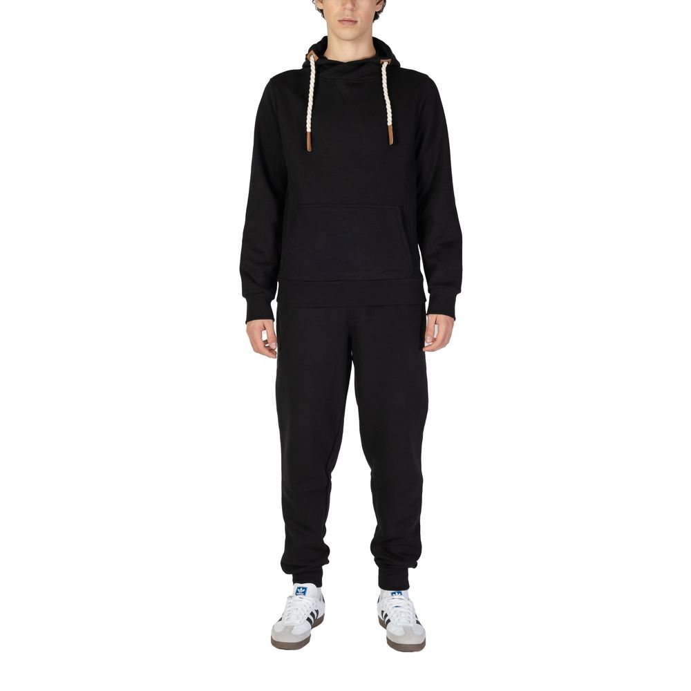 Black Cotton Hoody - ventzia
