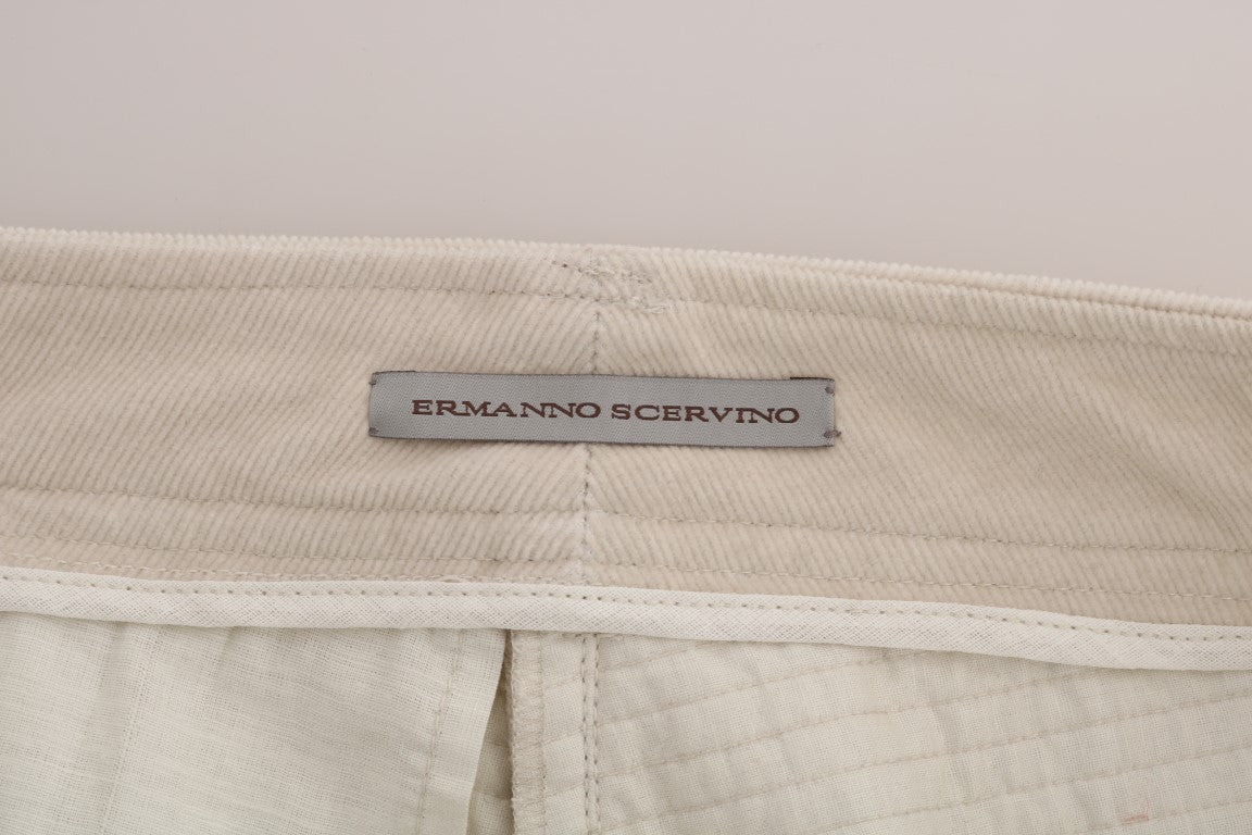 Chic Beige Corduroy Skinny Slim Fit Pants - ventzia