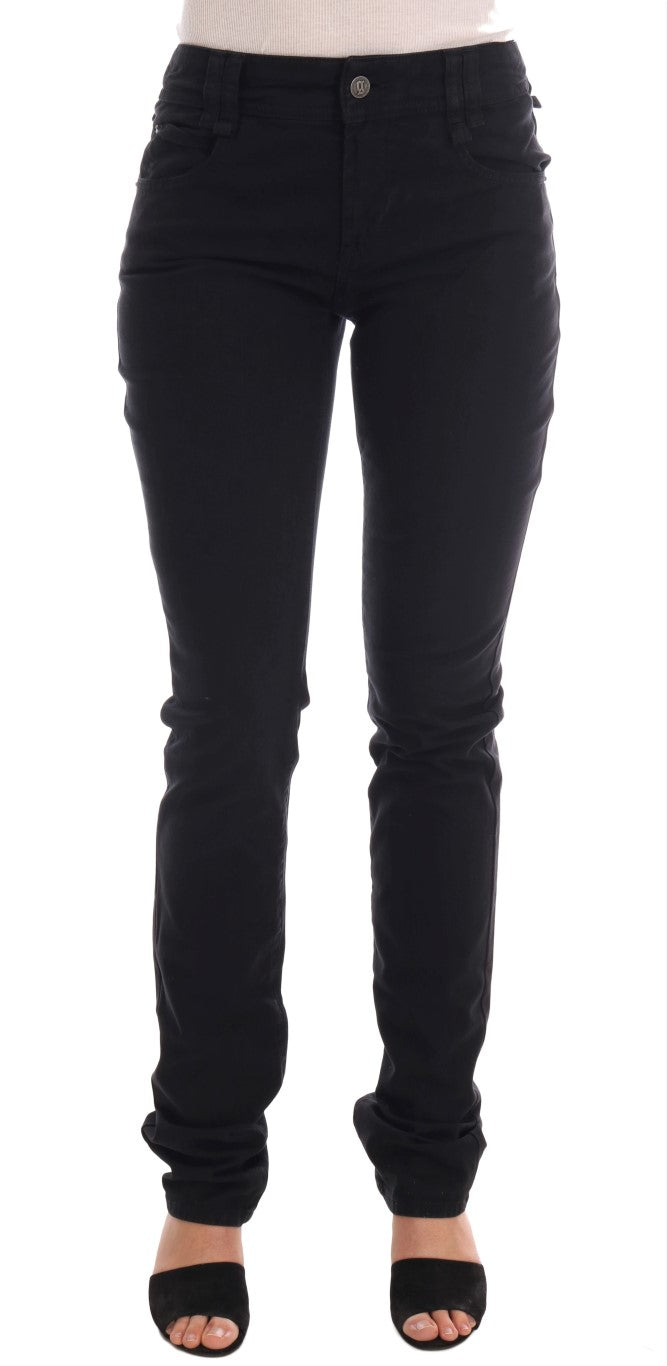 Chic Black Regular Fit Denim Jeans - ventzia