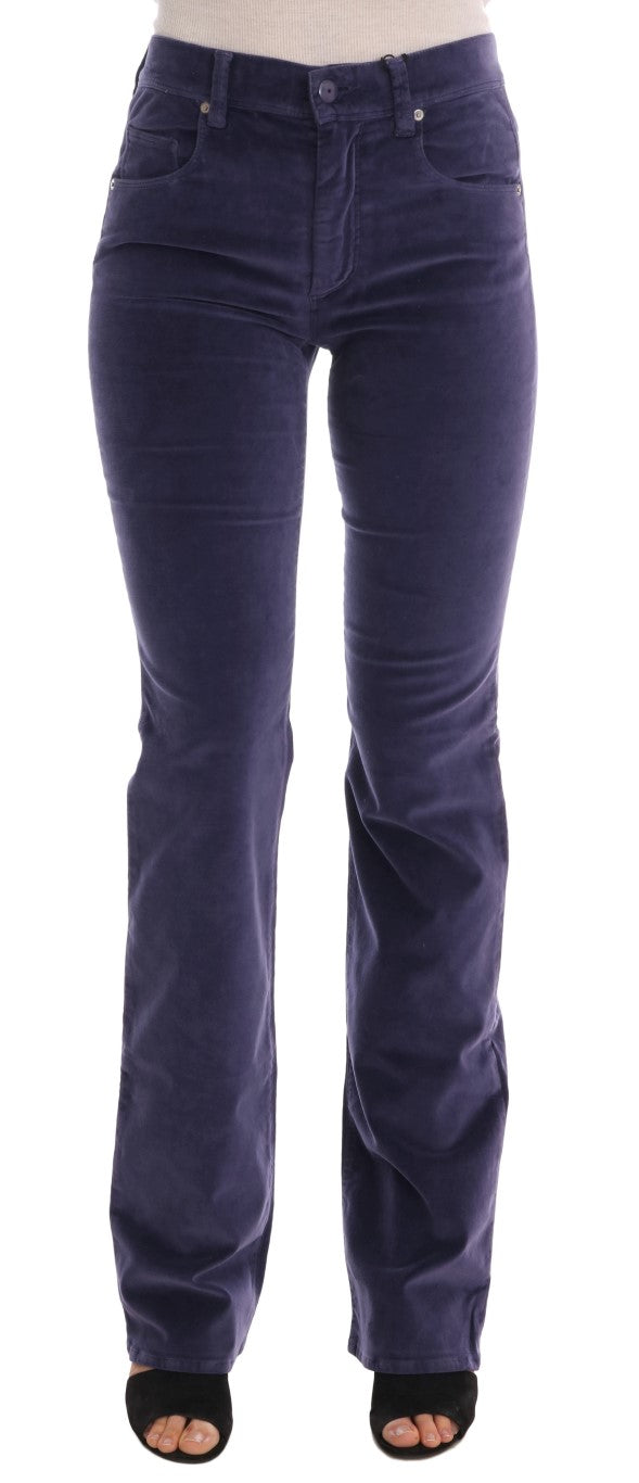 Chic Purple Corduroy Bootcut Flare Pants - ventzia
