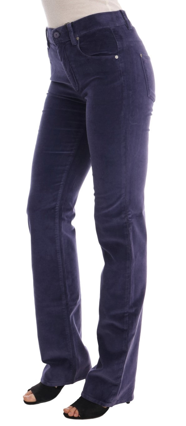 Chic Purple Corduroy Bootcut Flare Pants - ventzia