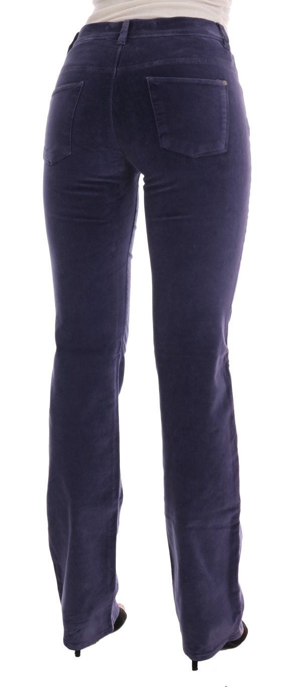 Chic Purple Corduroy Bootcut Flare Pants - ventzia