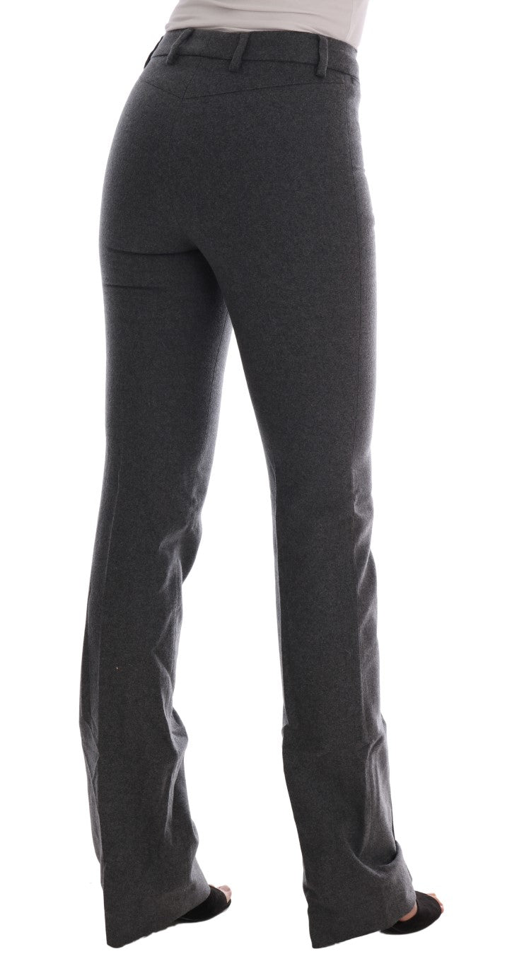 Chic Gray Formal Pants - Elegance Refined - ventzia