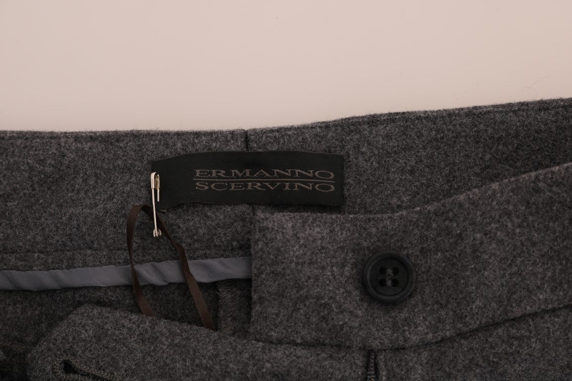 Chic Gray Formal Pants - Elegance Refined - ventzia