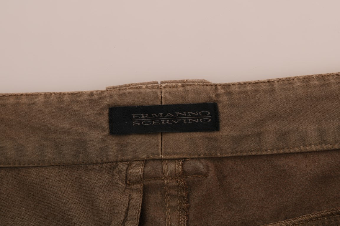Chic Brown Casual Cotton Pants - ventzia