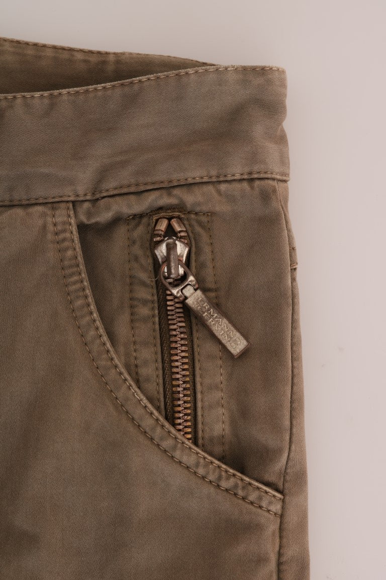 Chic Brown Casual Cotton Pants - ventzia