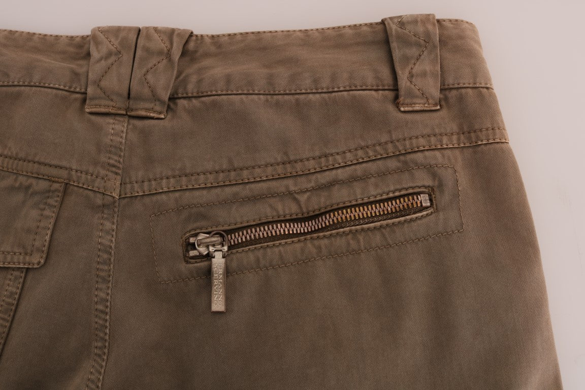 Chic Brown Casual Cotton Pants - ventzia