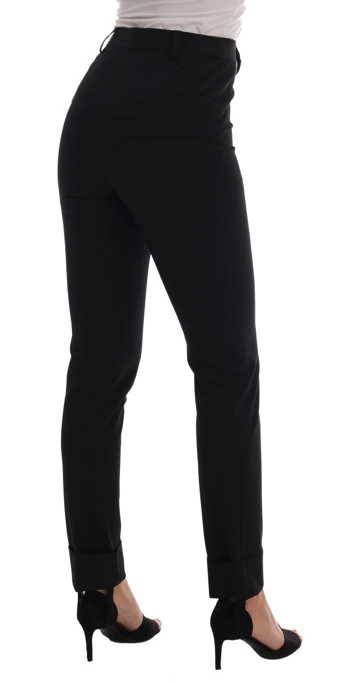 Sleek Black Stirrup Leggings - ventzia