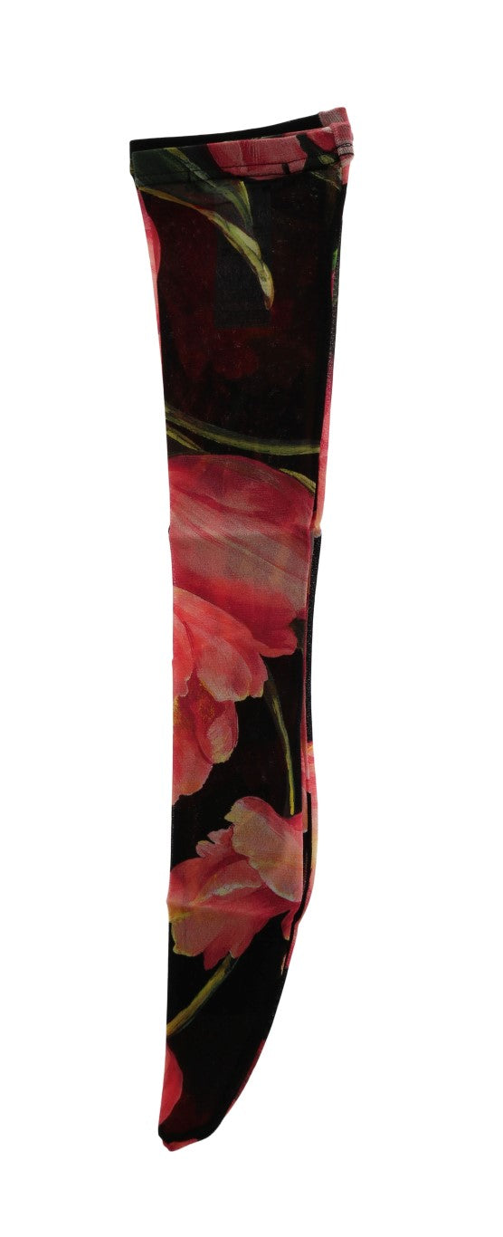 Floral Nylon Stretch Stockings - ventzia