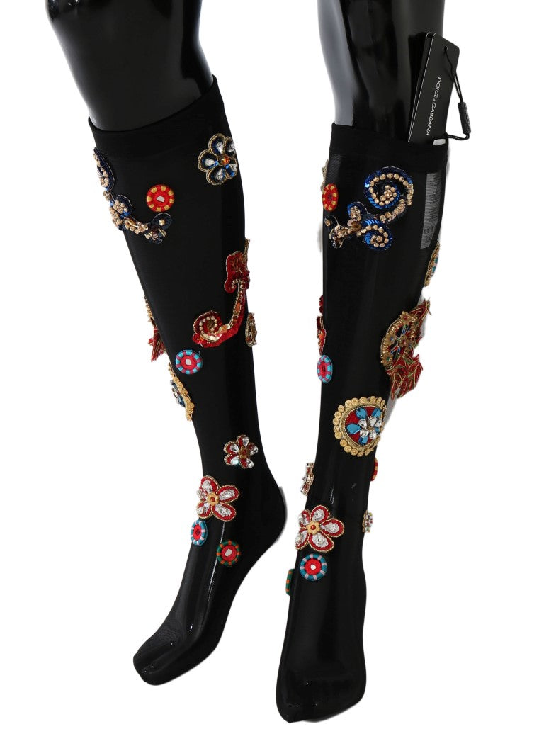Elegant Embellished Crystal Stockings - ventzia