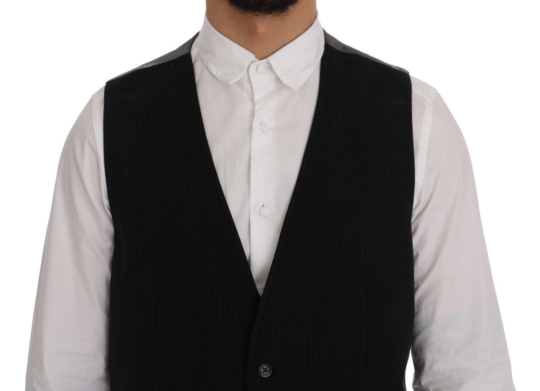 Elegant Striped Waistcoat Vest - ventzia