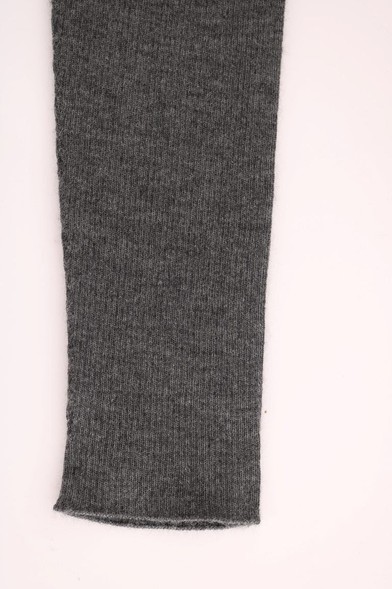 Chic Gray High Waist Cashmere Tights Pants - ventzia