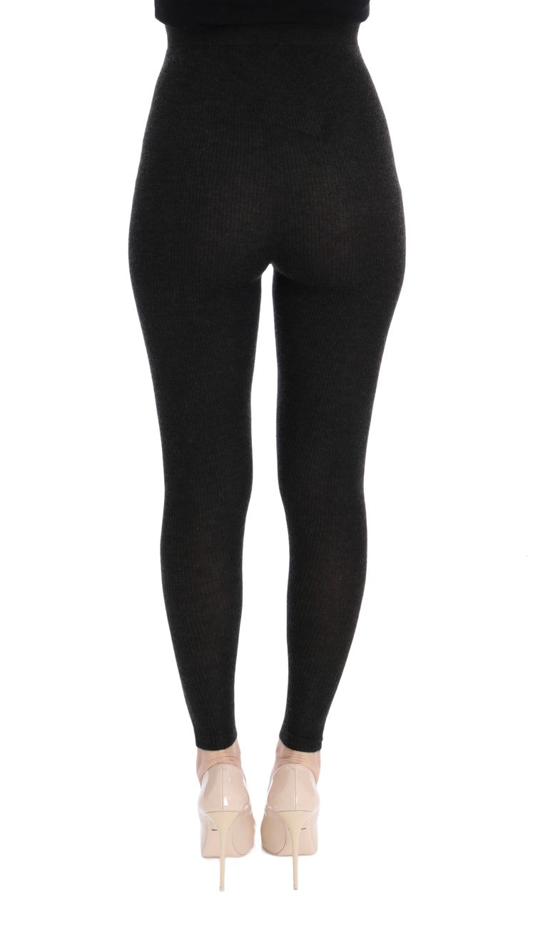Elegant High-Waist Cashmere Tights Pants - ventzia