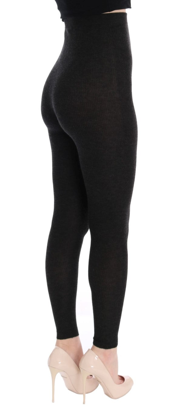 Elegant High-Waist Cashmere Tights Pants - ventzia