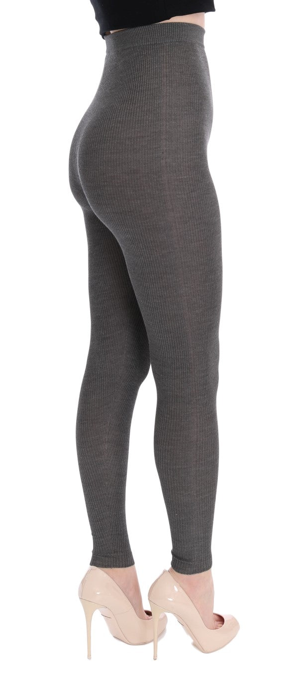 Elegant High Waist Cashmere Tights Pants - ventzia
