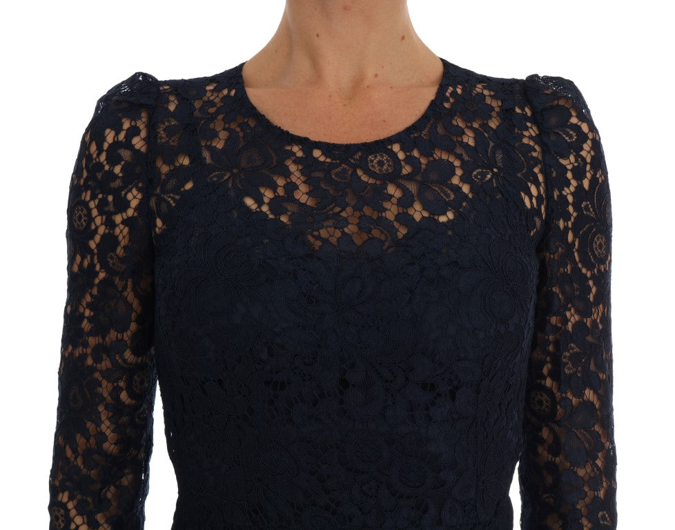 Elegant Floral Lace A-Line Dress - ventzia