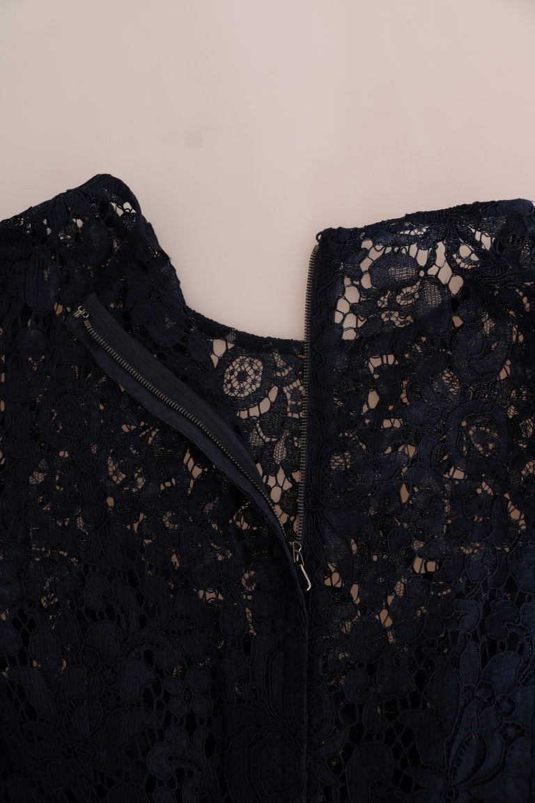Elegant Floral Lace A-Line Dress - ventzia