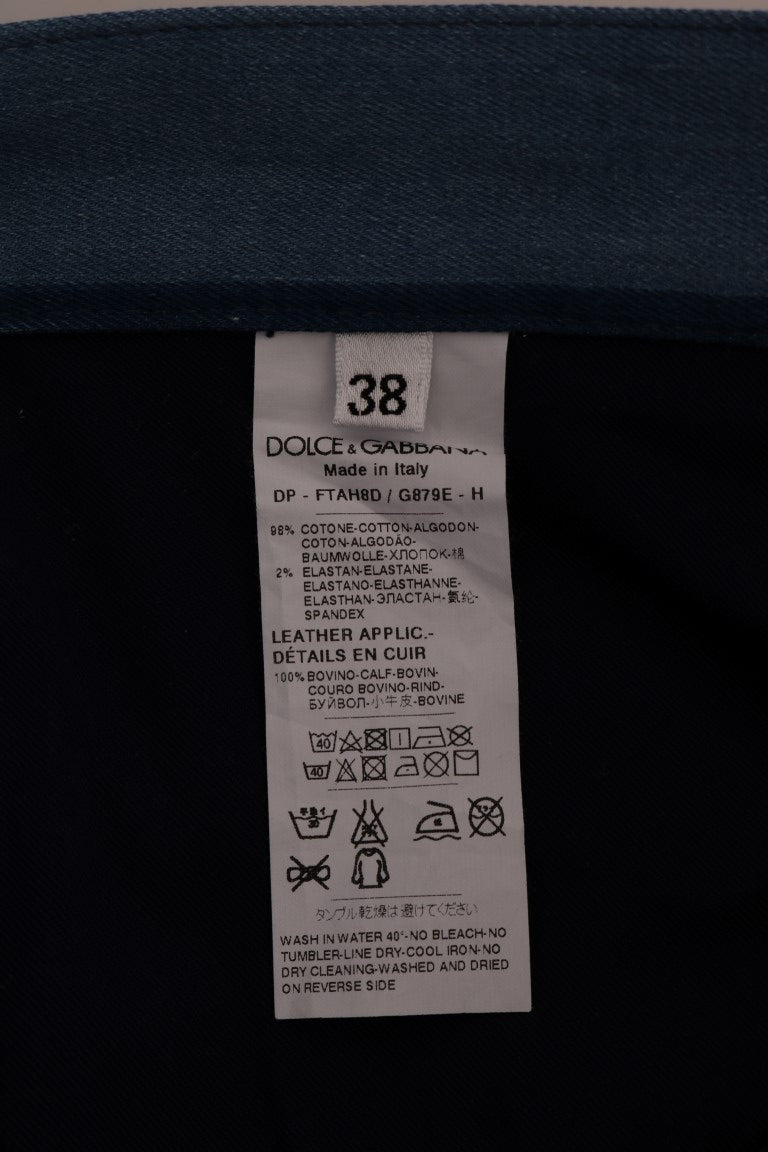 Chic Blue Striped Slim Fit Girly Jeans - ventzia